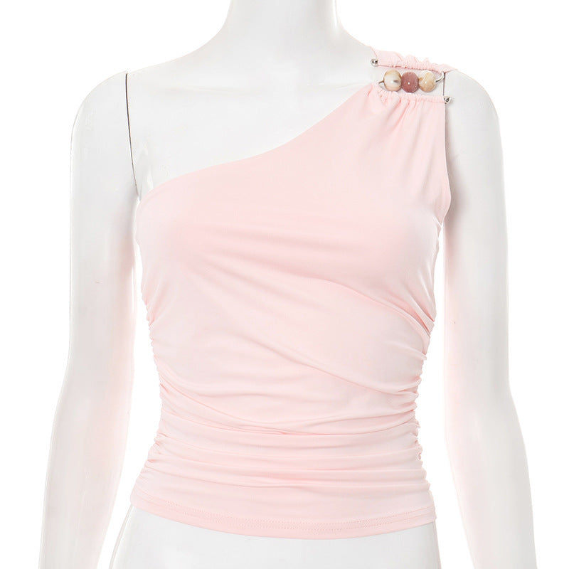 Women's One-shoulder -Cropped Tank Top