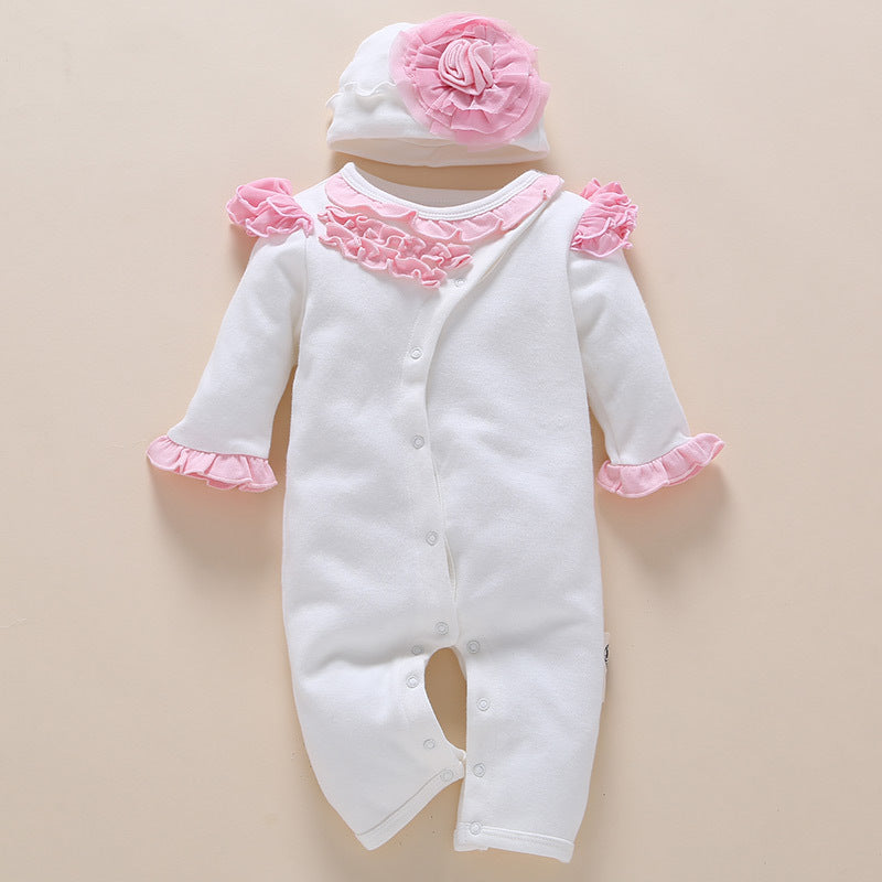 one-year-old baby wears newborn/ baby clothing romper jumpsuit