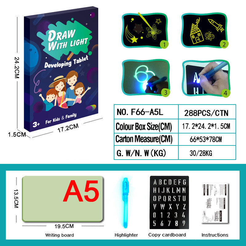 Educational Toy Drawing Pad\ 3D Magic \8 Light Effects Puzzle Board Sketchpad