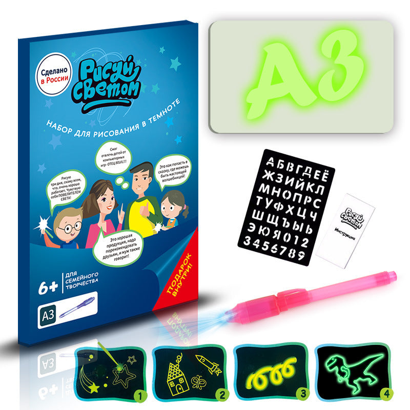Educational Toy Drawing Pad\ 3D Magic \8 Light Effects Puzzle Board Sketchpad