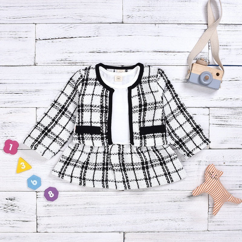 Long-sleeved Dresses /Two-piece Children's Baby Small Incense Wind Suit