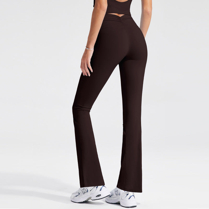 V Waist Yoga Pants Fitness Trousers /High Waist Pleating