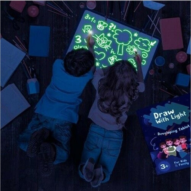 Educational Toy Drawing Pad\ 3D Magic \8 Light Effects Puzzle Board Sketchpad