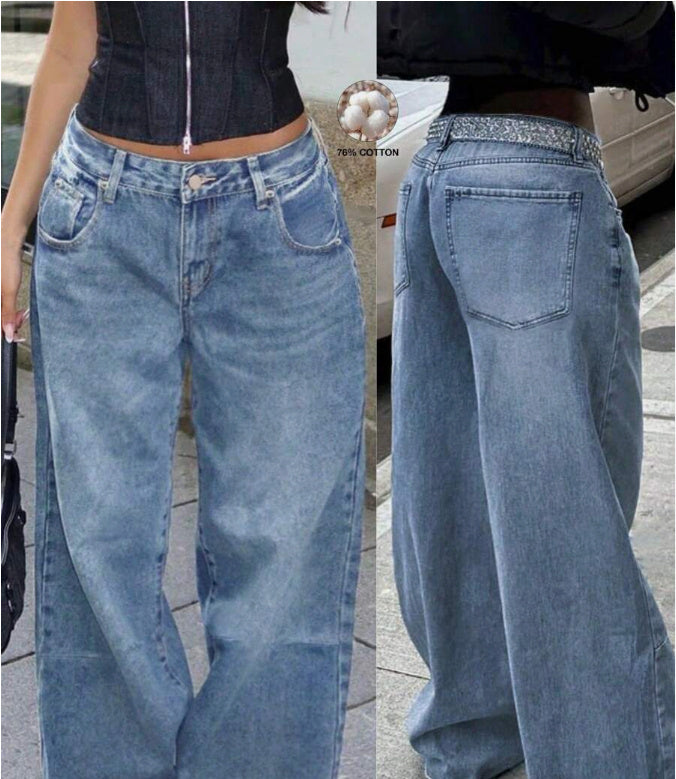 Loose Retro Wide Leg Jeans