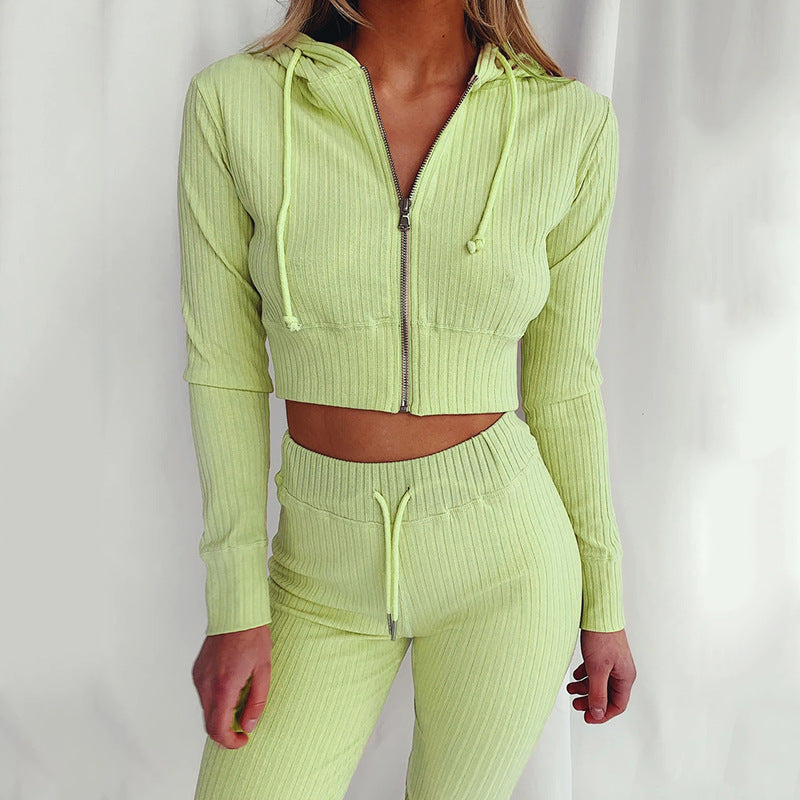 Hooded ,Long Sleeved ,Slim Fit /Sports And Leisure Suit