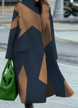 Women's New Long Sleeved Large Woolen Overcoat