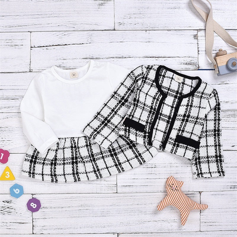 Long-sleeved Dresses /Two-piece Children's Baby Small Incense Wind Suit