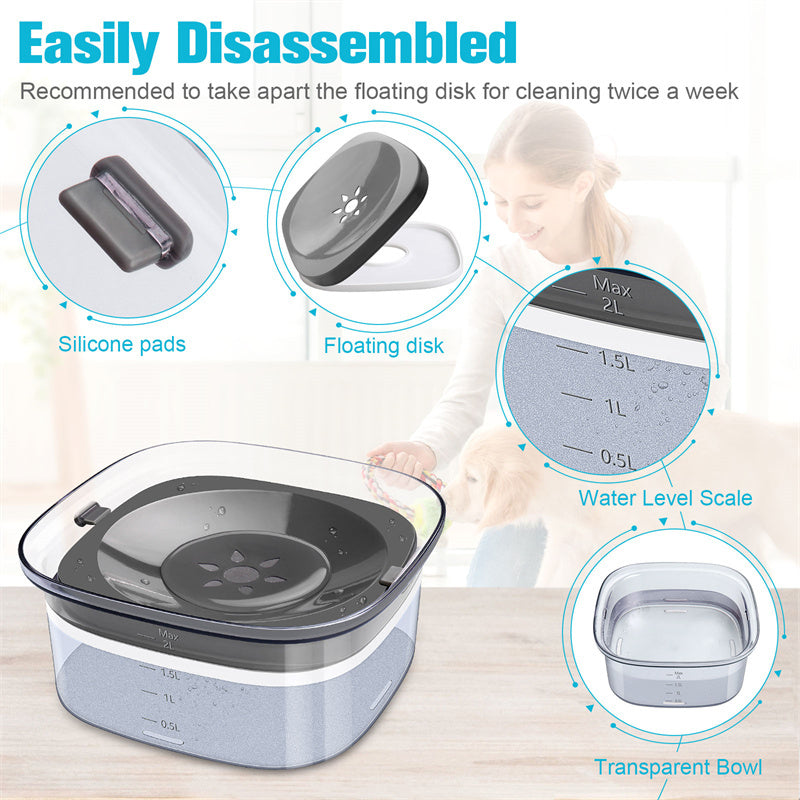 Dog Water Bowl Large Capacity /Spill Proof Dog Bowl