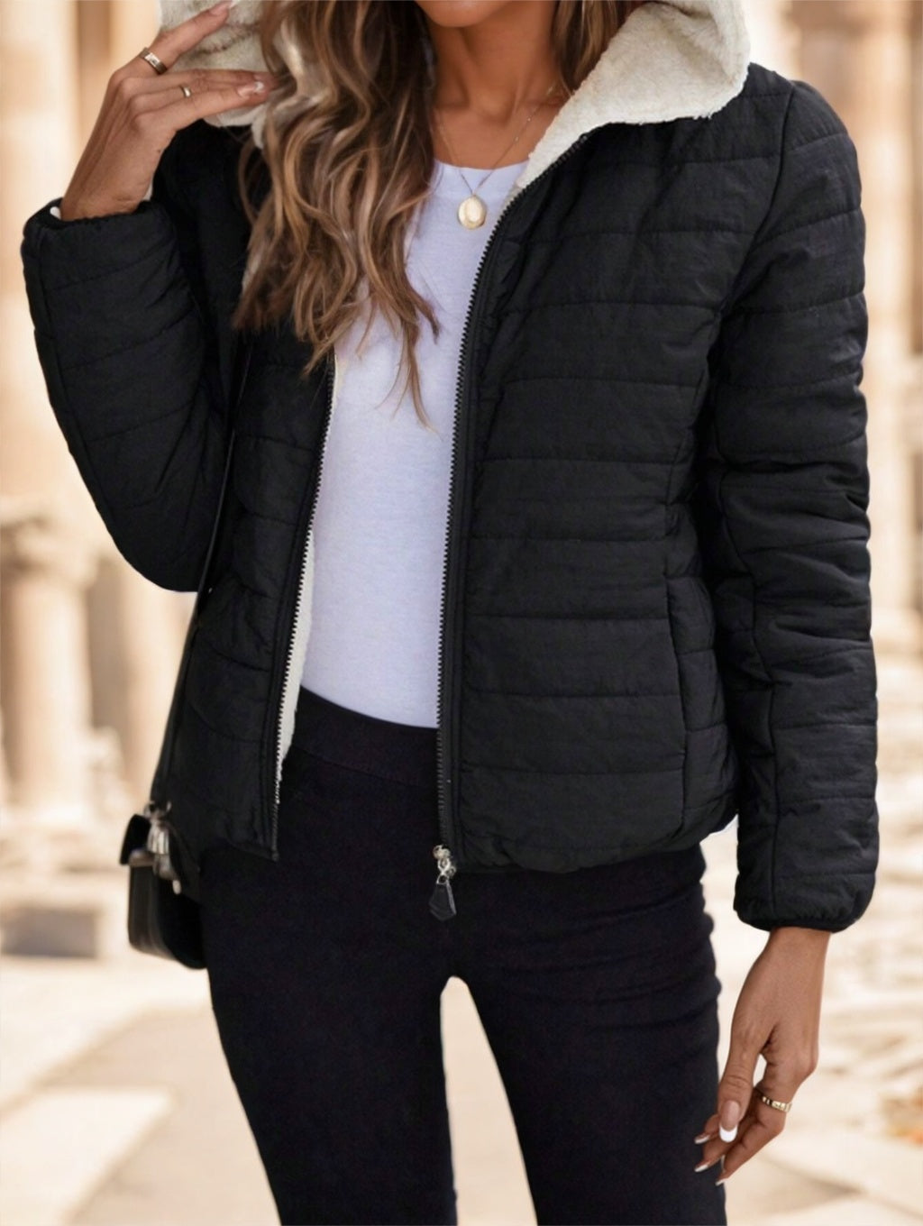 Casual Style Lightweight Warm Short Women Padded Coat