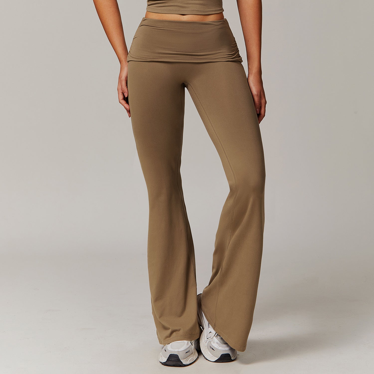 Yoga Fold High Waist /Running Sports/ Skinny Versatile Bell-bottom Pants