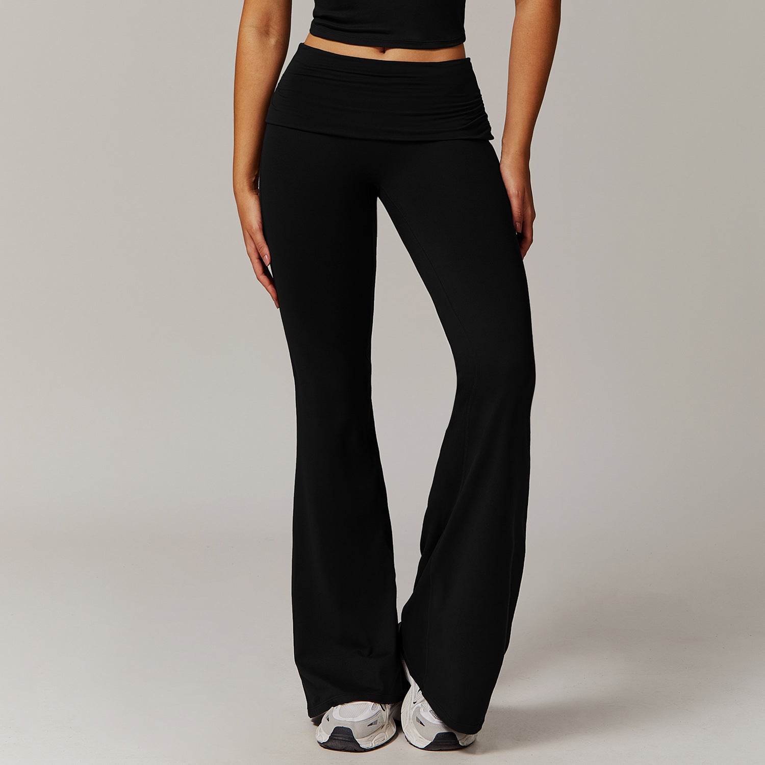 Yoga Fold High Waist /Running Sports/ Skinny Versatile Bell-bottom Pants