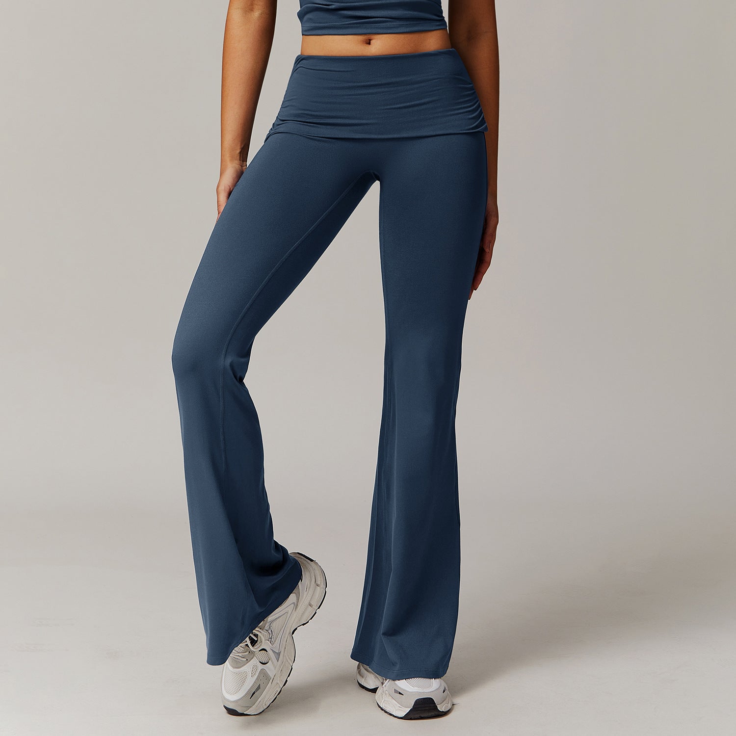 Yoga Fold High Waist /Running Sports/ Skinny Versatile Bell-bottom Pants