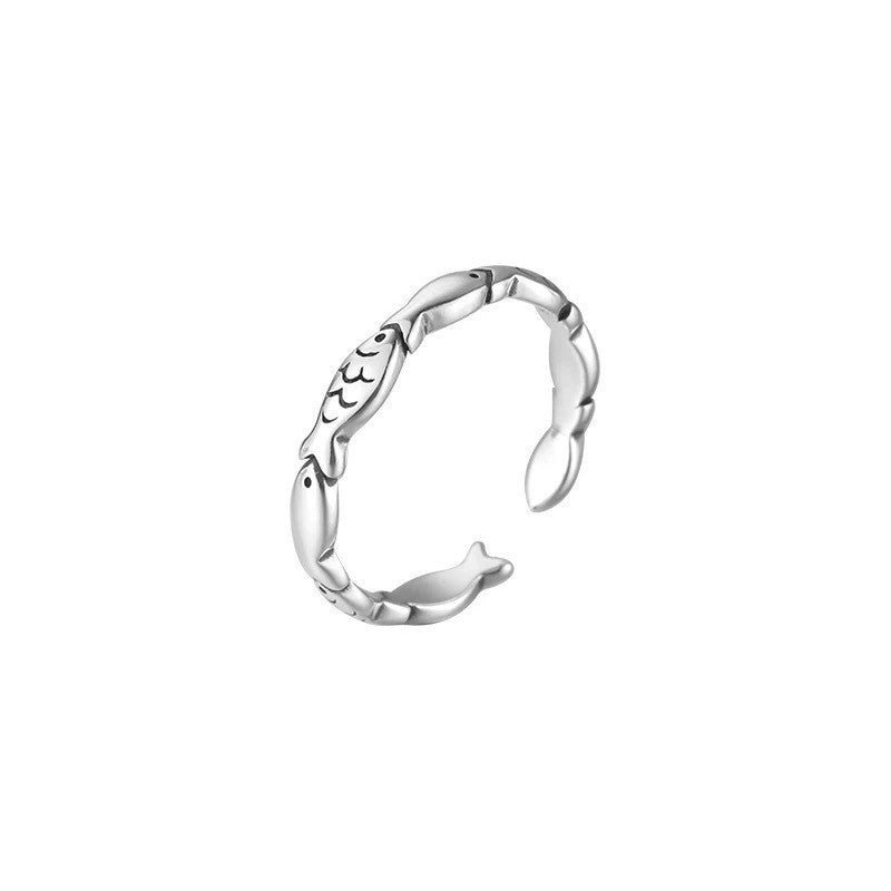 Sterling Silver Vintage Silver Fish Ring