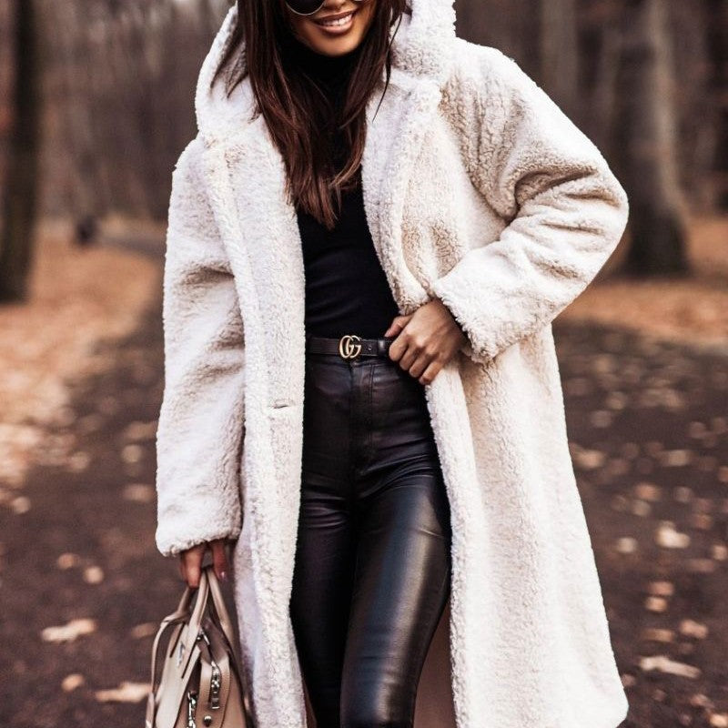 Autumn Long Coat Woman Plush- Outwear Ladies
