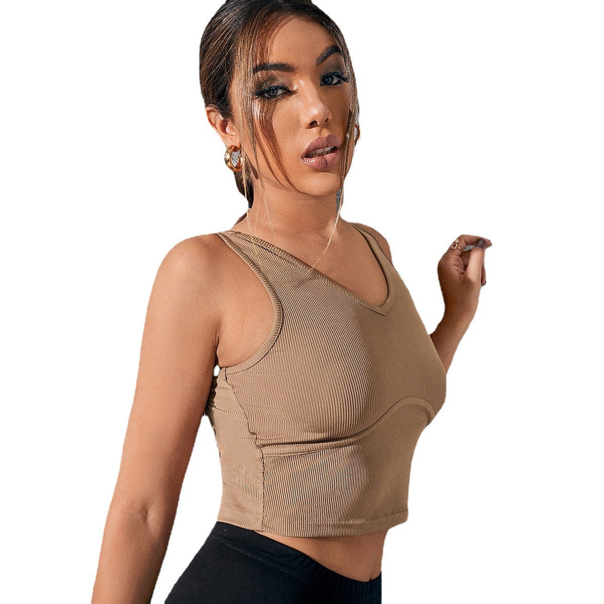 Tube Top V-Neck Camisole Cropped Top