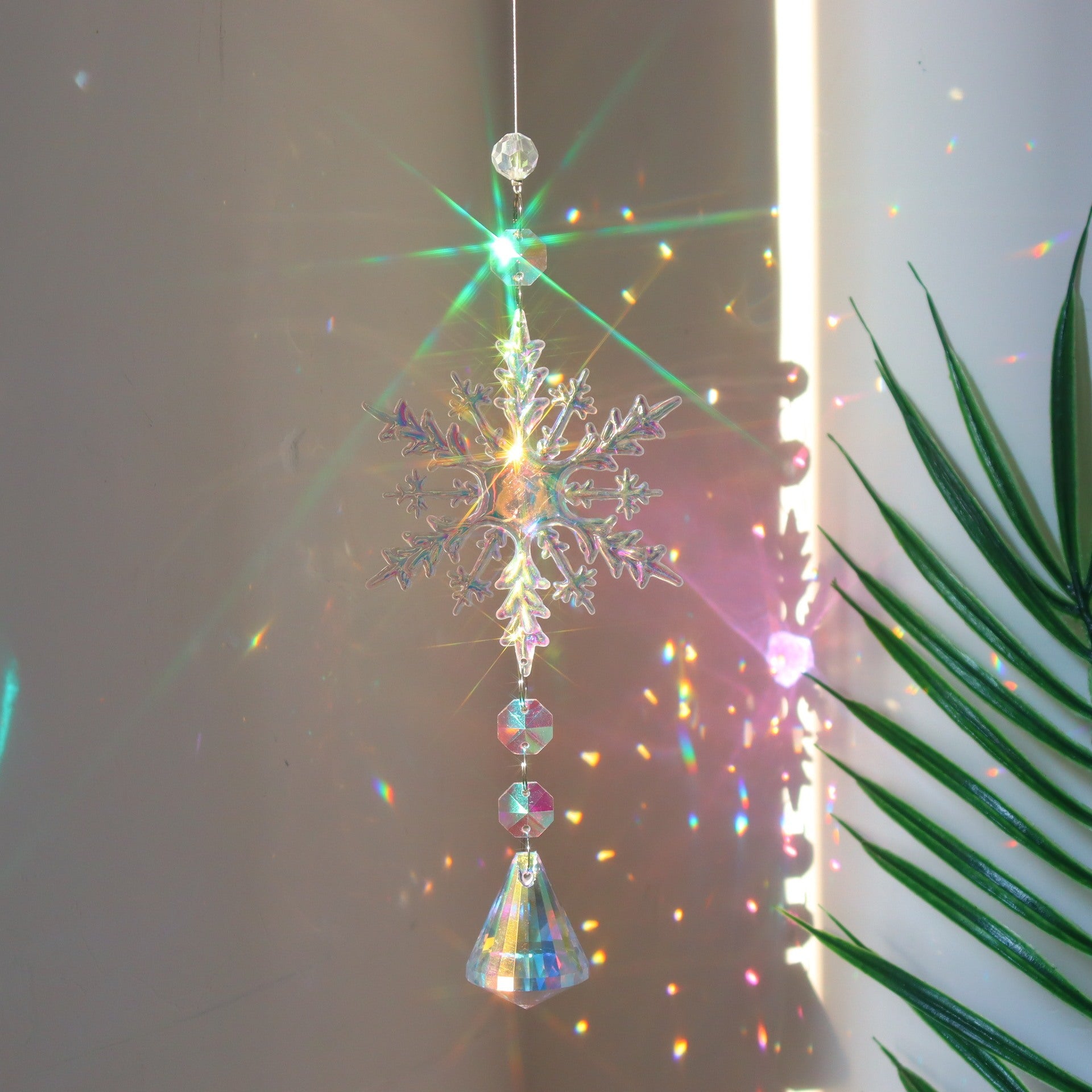 Colorful Snowflake /Crystal Sun Catcher /Ice Pillar Pendant