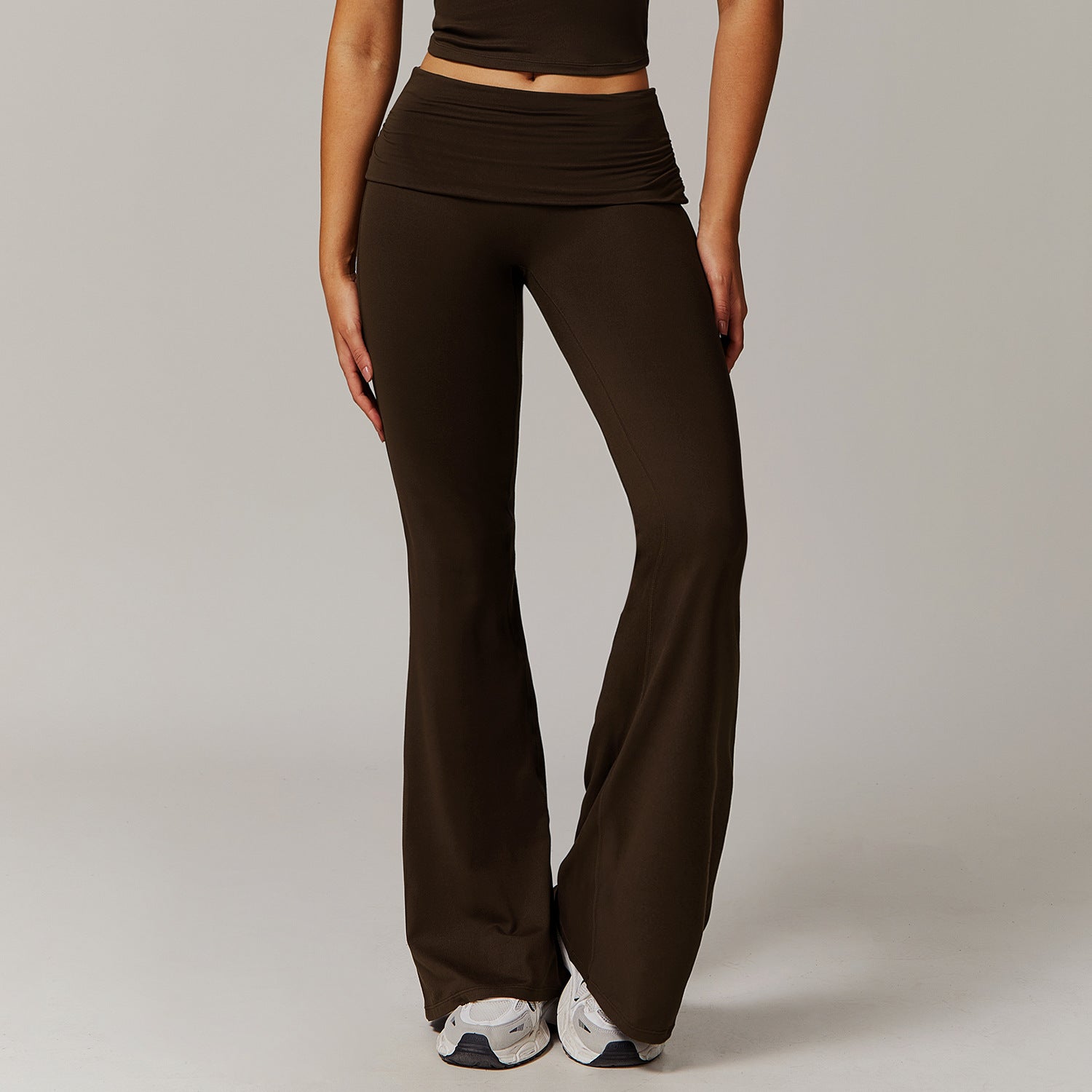 Yoga Fold High Waist /Running Sports/ Skinny Versatile Bell-bottom Pants