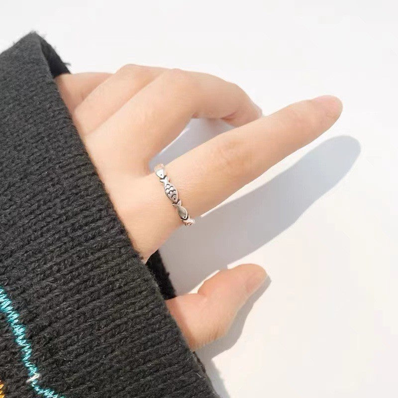 Sterling Silver Vintage Silver Fish Ring