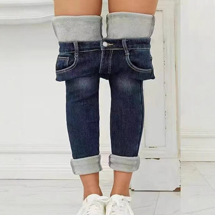 Slim-fitting Mid-waist -lined Skinny Jeans