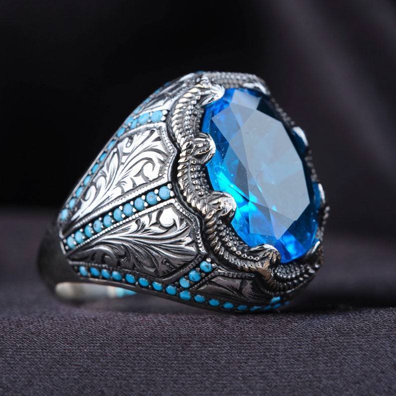 Blue Zircon Ring