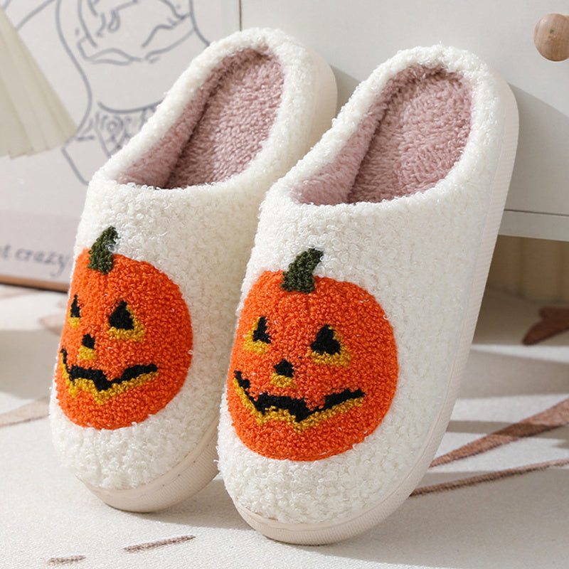 Halloween Pumpkin Cartoon Slippers -Warm Winter Slippers Men And Women \Couples Indoor House Shoes