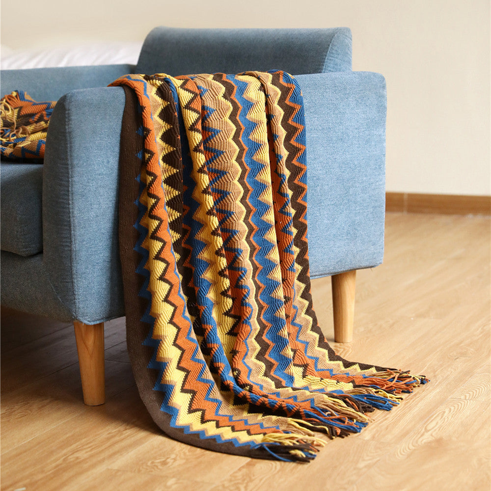 Bohemian Sofa Blanket - Knitting Blanket