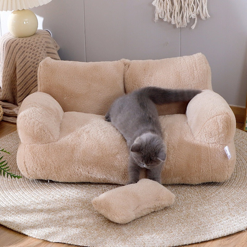 Luxury Cat Bed -Sofa Winter Warm Cat Nest, For Small Medium Dogs -Cats ,Comfortable Plush Puppy Bed