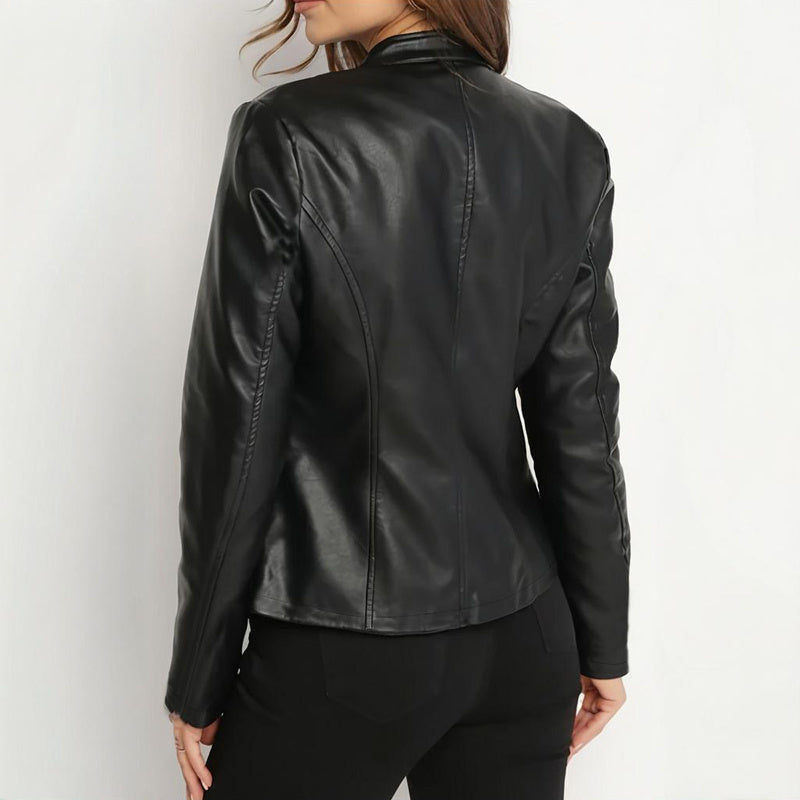 Leather Blazer - Single Button/ Zippered Jacket For Fall&Winter