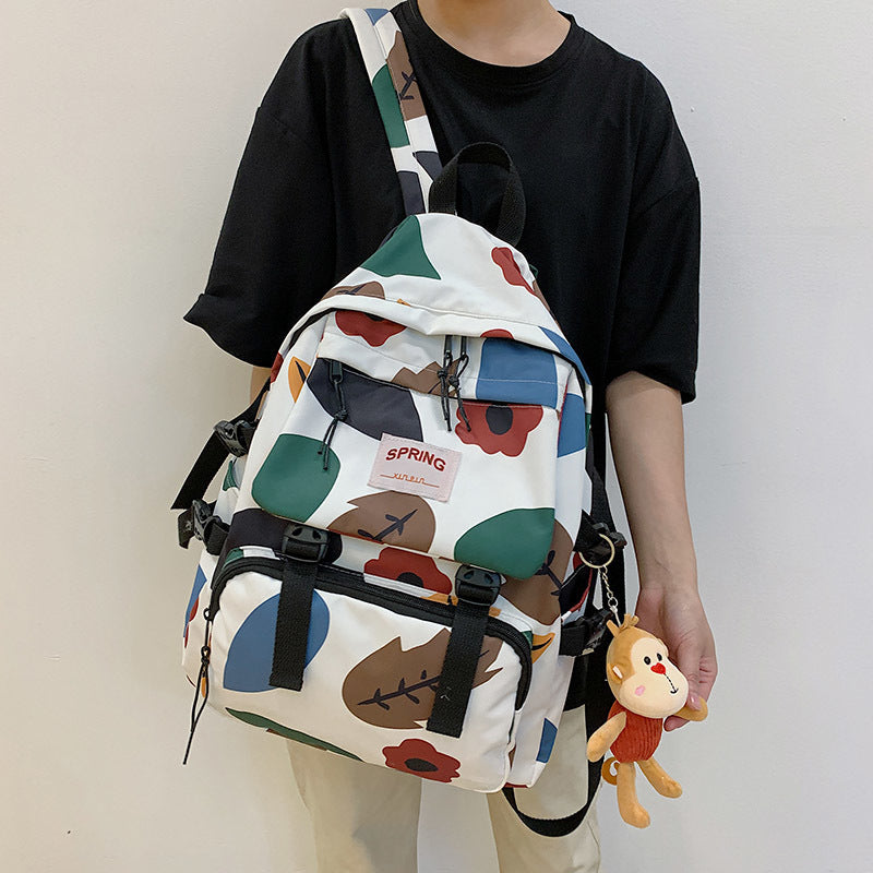 High School And College Student -Style Contrast Color Travel Backpack