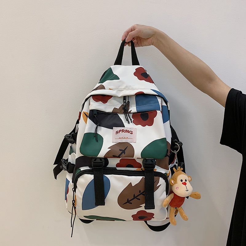 High School And College Student -Style Contrast Color Travel Backpack