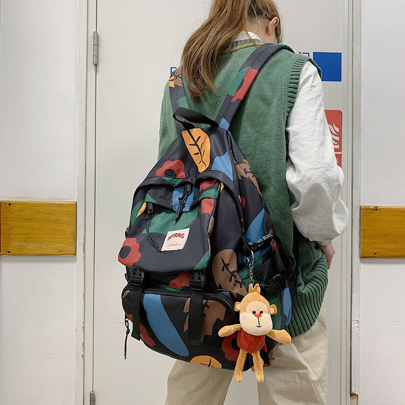 High School And College Student -Style Contrast Color Travel Backpack