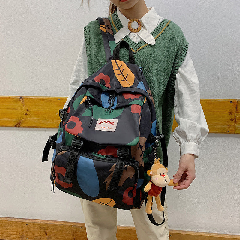 High School And College Student -Style Contrast Color Travel Backpack
