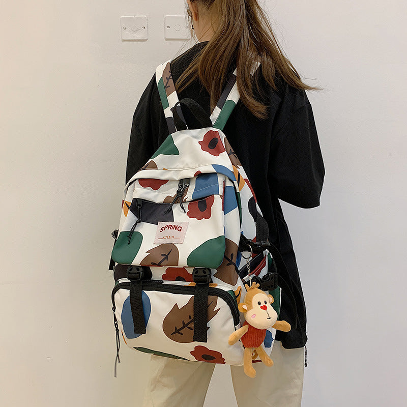 High School And College Student -Style Contrast Color Travel Backpack