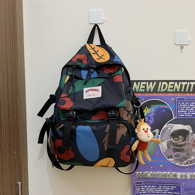 High School And College Student -Style Contrast Color Travel Backpack