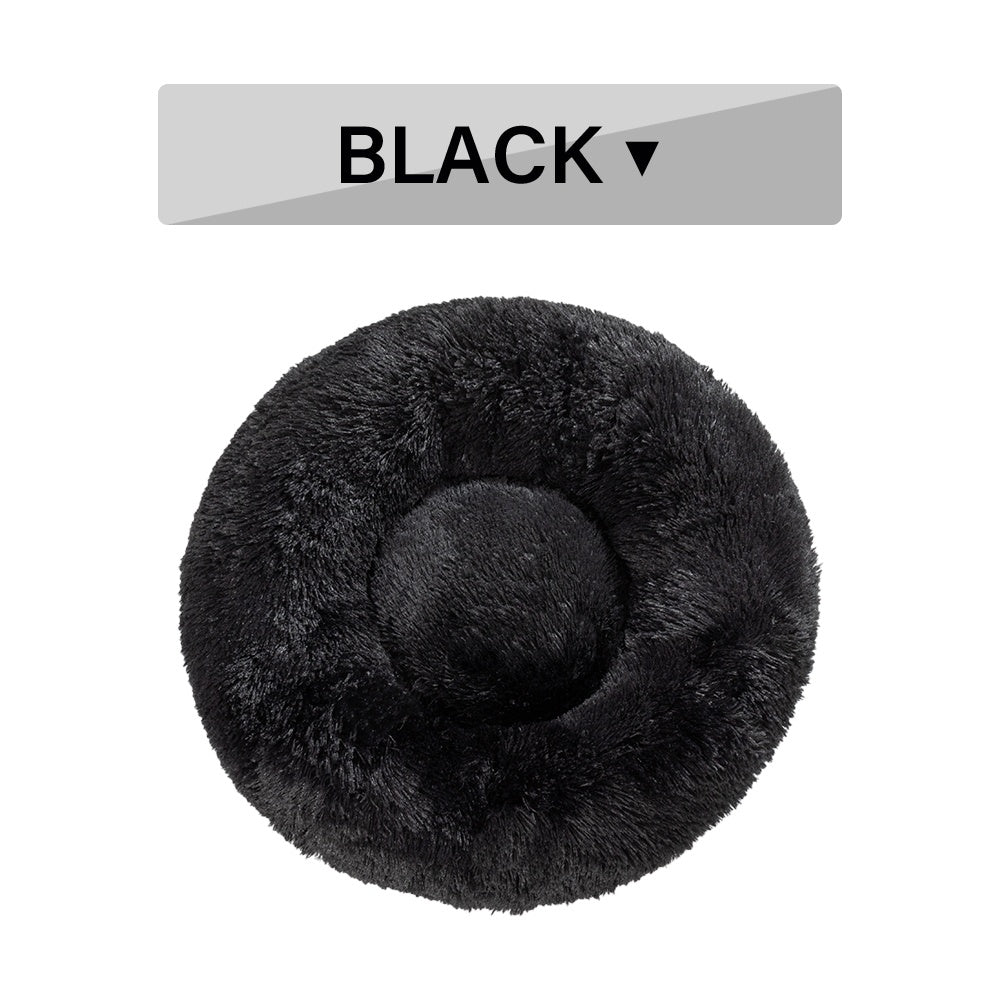 Fluffy Donut Dog -Cats Bed  -Warm ,Soft ,Long Plush ,Pet Cushion - Washable Pet Sofa