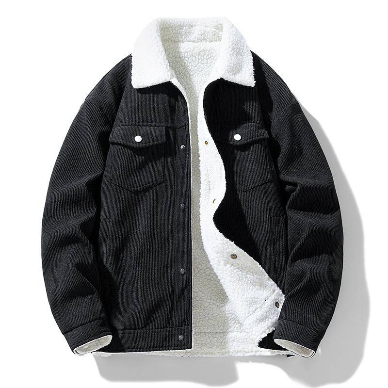 Fashion Fleece-lined Warm Lapel Cotton-padded Coat