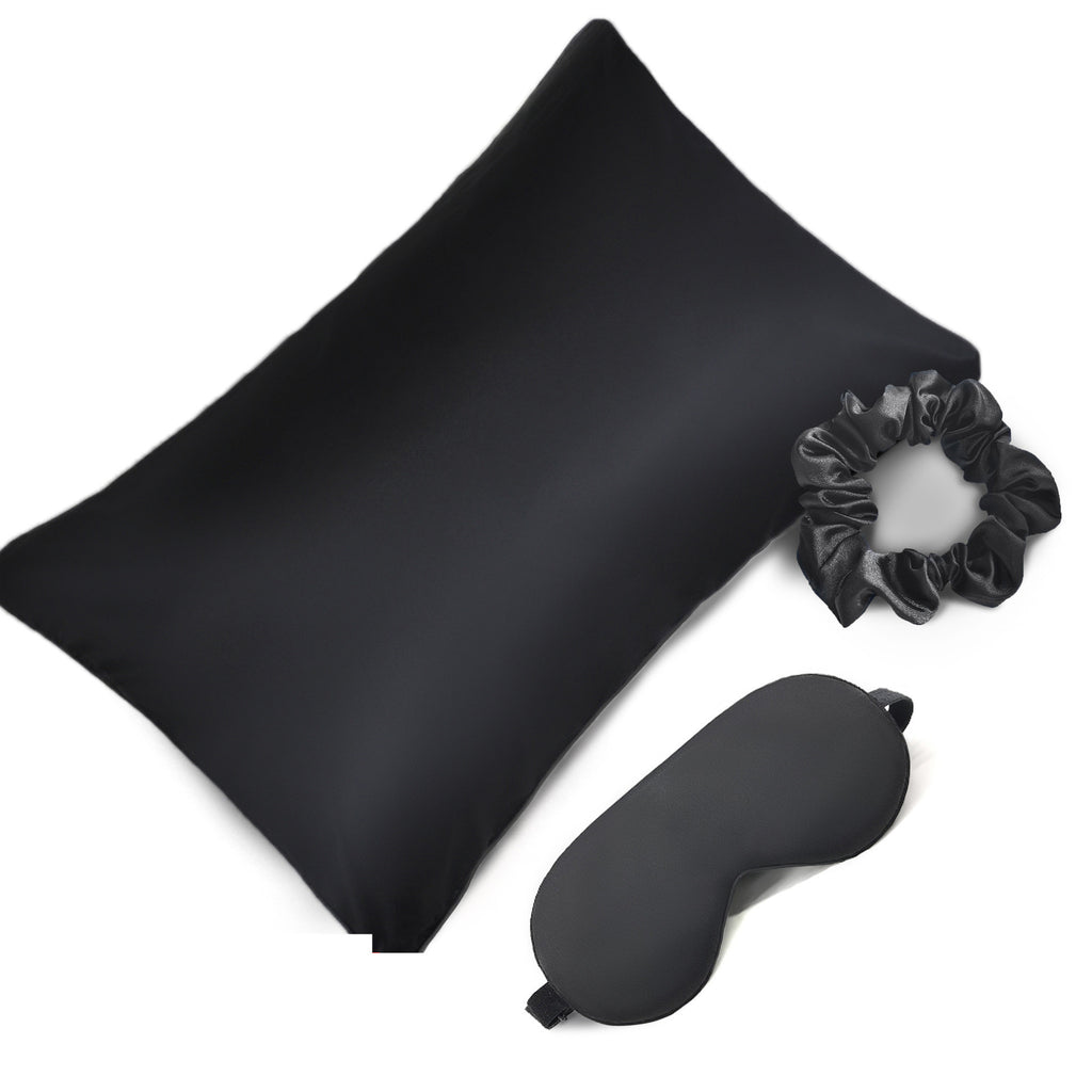 Simulated Silk Colored / pillow Cover-wide eye mask-hair ring