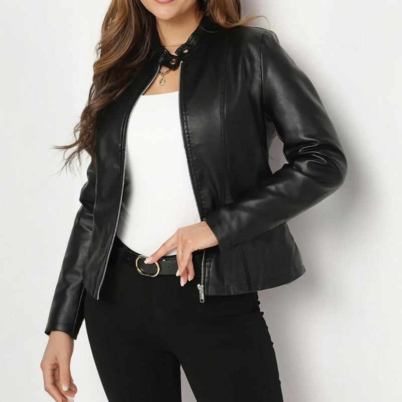 Leather Blazer - Single Button/ Zippered Jacket For Fall&Winter