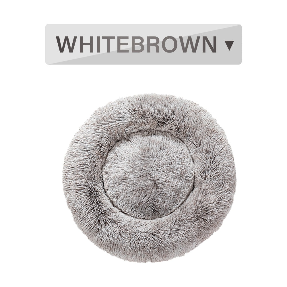Fluffy Donut Dog -Cats Bed  -Warm ,Soft ,Long Plush ,Pet Cushion - Washable Pet Sofa