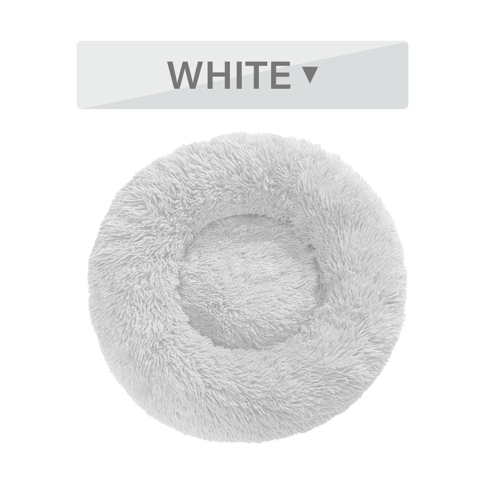 Fluffy Donut Dog -Cats Bed  -Warm ,Soft ,Long Plush ,Pet Cushion - Washable Pet Sofa
