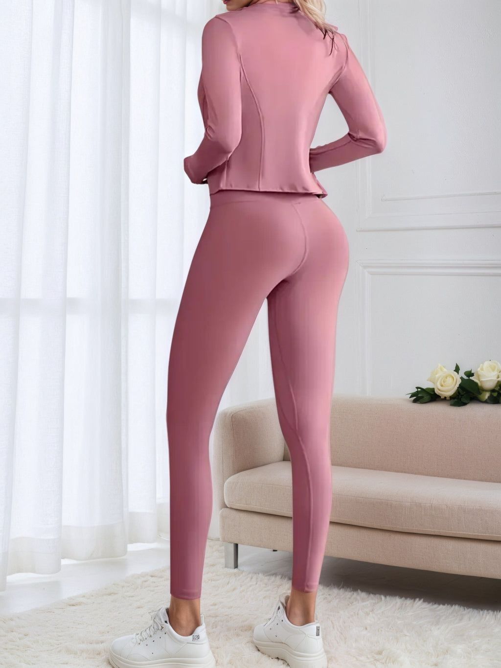 New Fitness Running Suit/ Long Sleeved Sports Jacket,/ Tight Hip Pants Fitness Suit-Suitable For All Seasons
