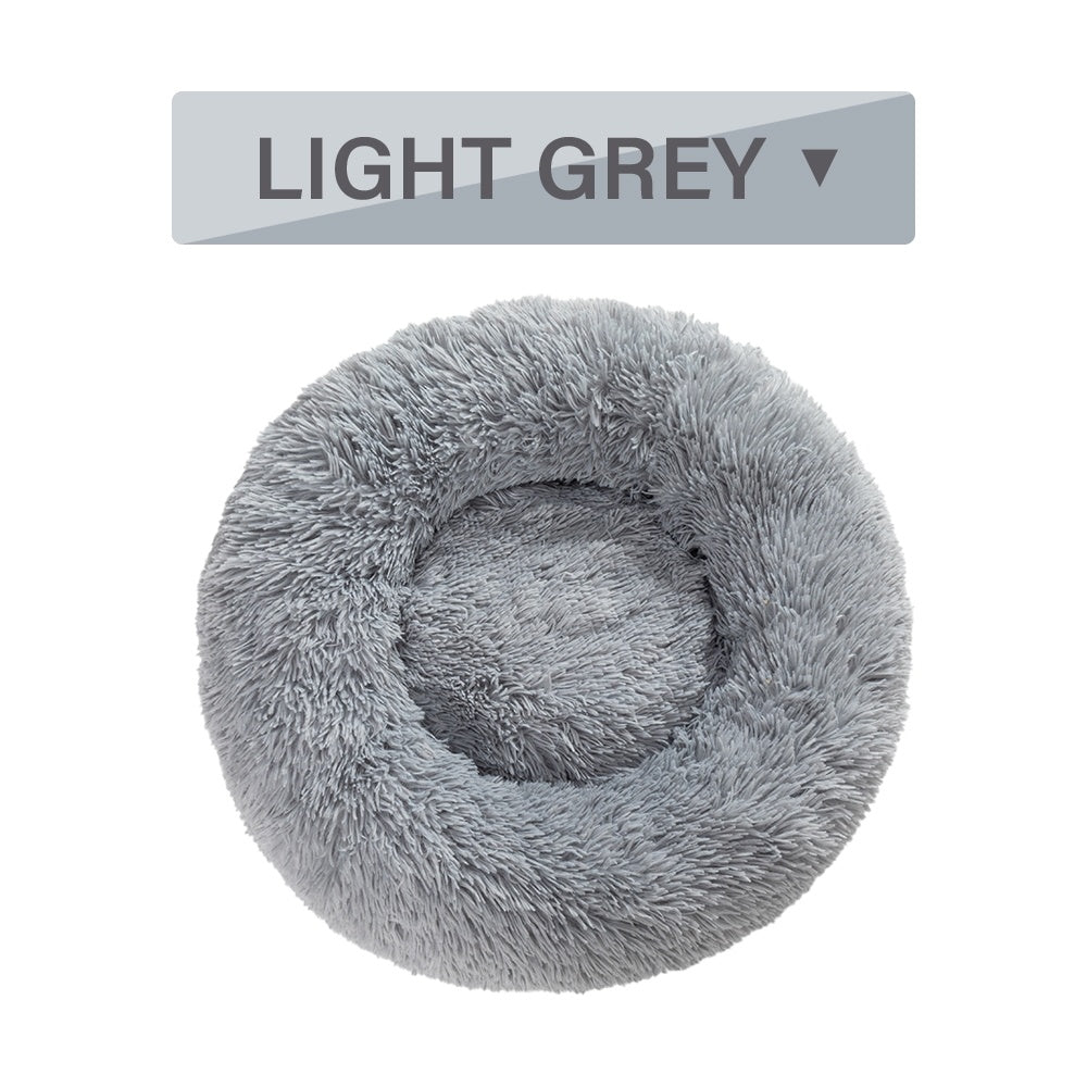 Fluffy Donut Dog -Cats Bed  -Warm ,Soft ,Long Plush ,Pet Cushion - Washable Pet Sofa