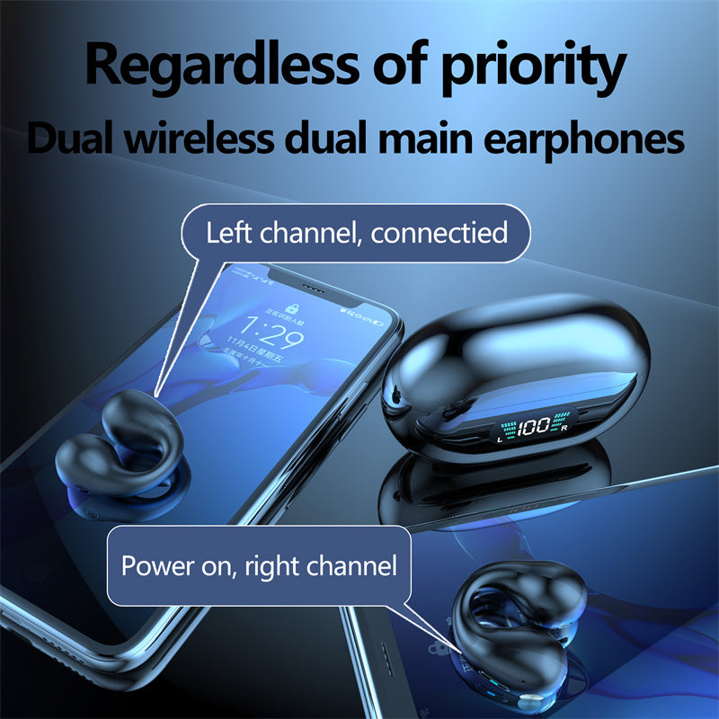 Earbuds Ear Clip Bluetooth /Touch Wireless Earphone I/n-Ear Bass -Sports Headset