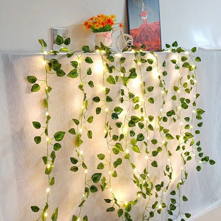 LED Green Leaf Copper Wire Lighting Chain /Indoor Room Decoration