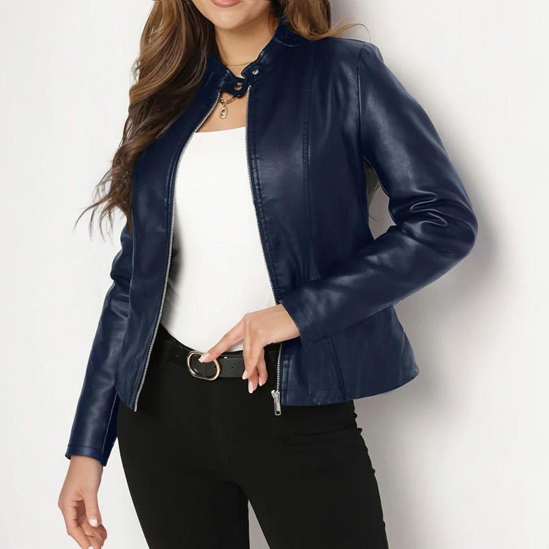 Leather Blazer - Single Button/ Zippered Jacket For Fall&Winter