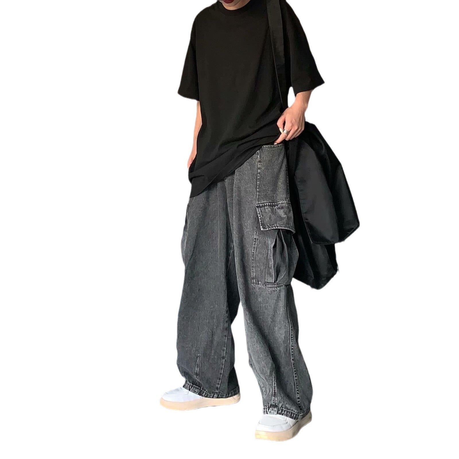 Retro Large Loose Pockets Cargo Jeans