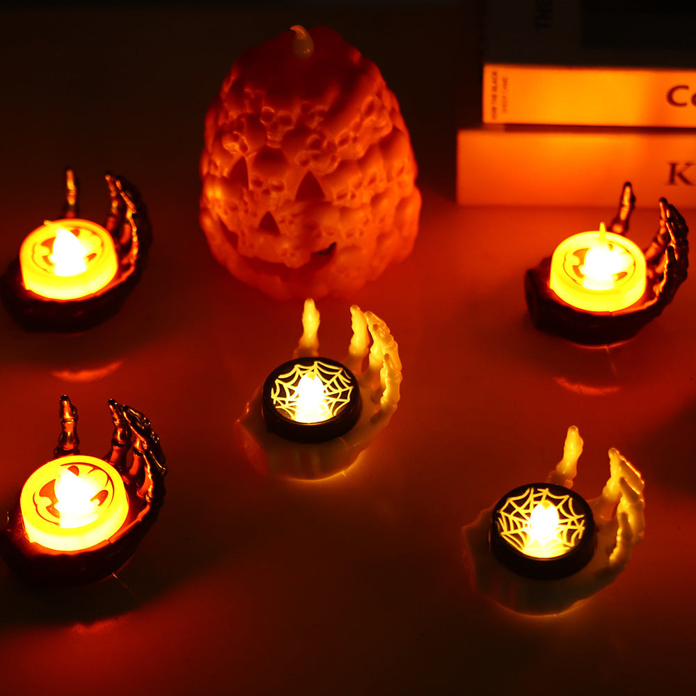 Halloween Small Night Lamp LED -Electronic Luminous Decorative \Palm Candle Light