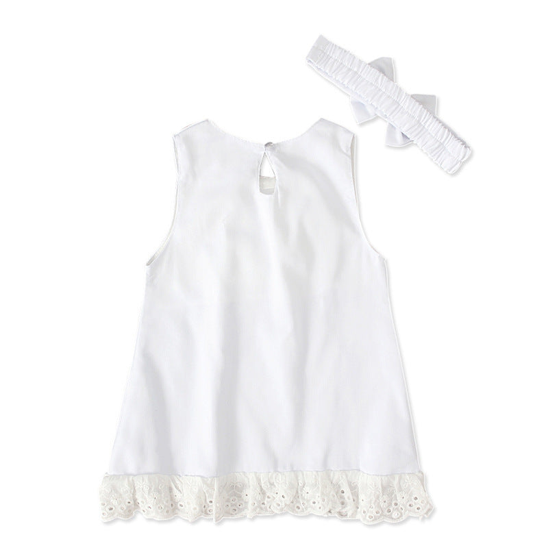 Girls baby sleeveless bow dress