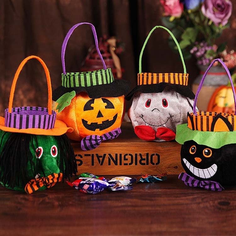 Cute Halloween Candy Bag \Halloween Pumpkin Pattern -Basket Kids Gifts