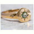 Golden Oval Asterism Zircon Simple Temperament Ring